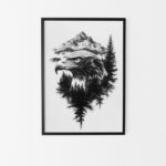 affiche aigle noir et blanc