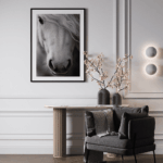 affiche cheval blanc portrait