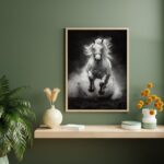 affiche cheval blanc galop