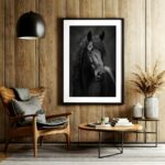 affiche cheval noir