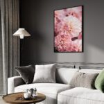affiche dahlias roses poster floral