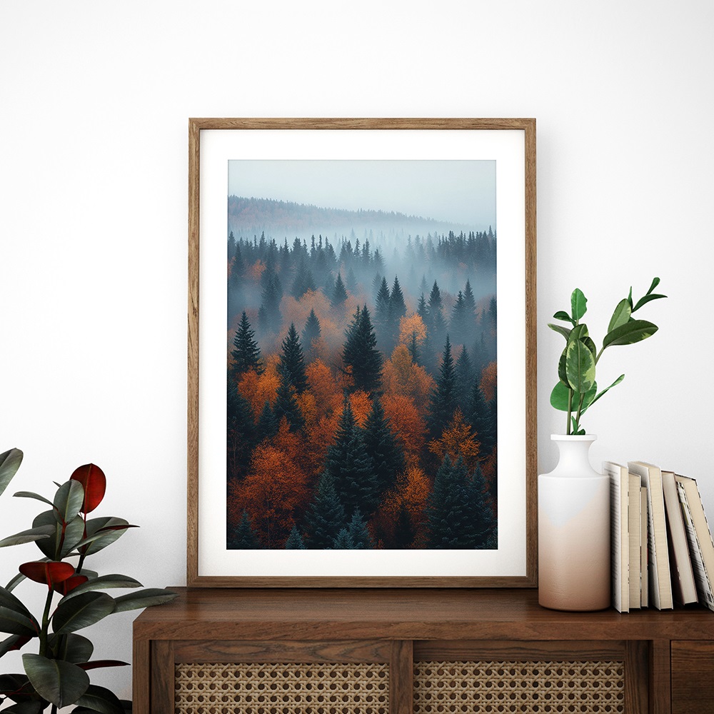 affiche forêt automne poster nature