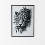 affiche jaguar noir et blanc