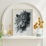 affiche jaguar style noir et blanc