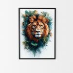 affiche lion couleurs vives poster