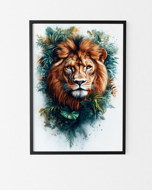 affiche lion couleurs vives poster