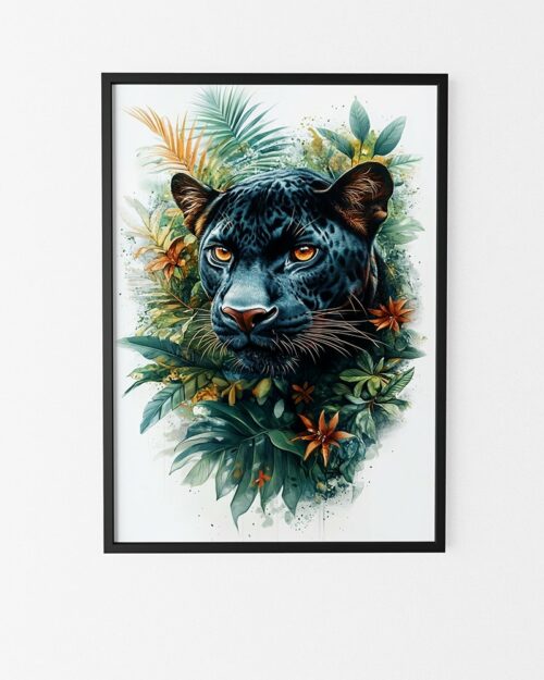 affiche panthere noire style exotique