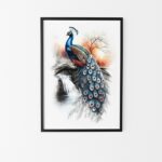 affiche paon poster tableau animalier
