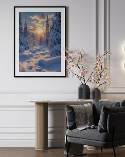 affiche paysage enneigé nature neige