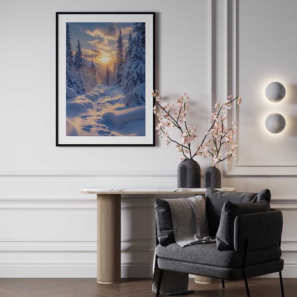 affiche paysage enneigé nature neige