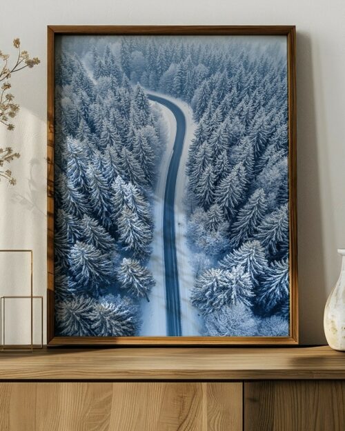 affiche paysage enneigé poster nature hiver