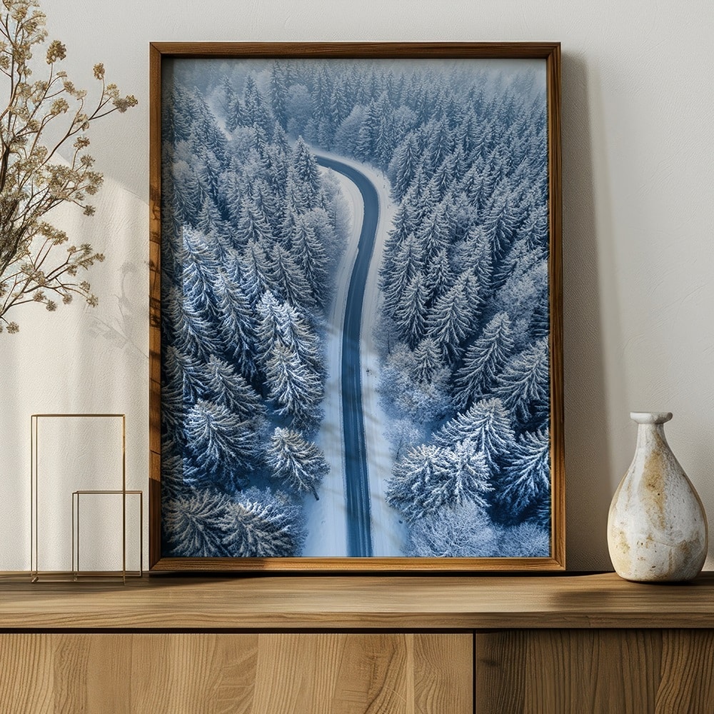 affiche paysage enneigé poster nature hiver