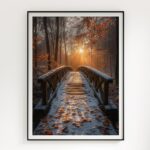 affiche pont paysage automne nature