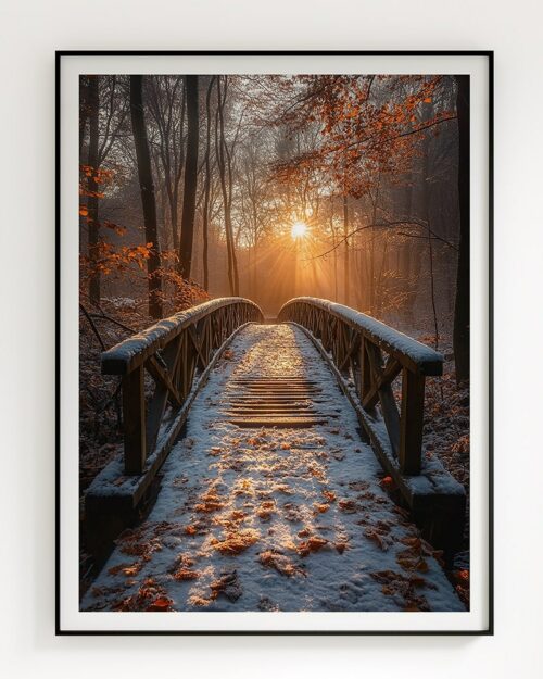 affiche pont paysage automne nature