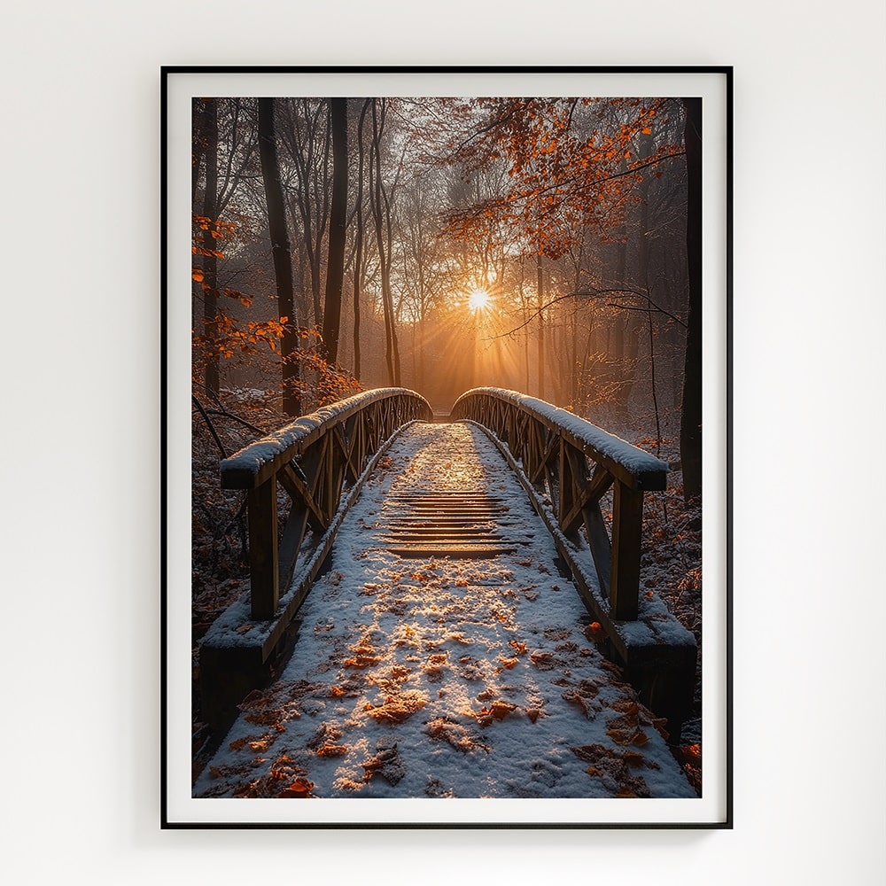 affiche pont paysage automne nature