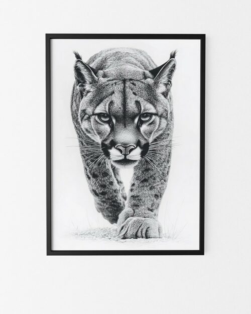 affiche puma noir et blanc style