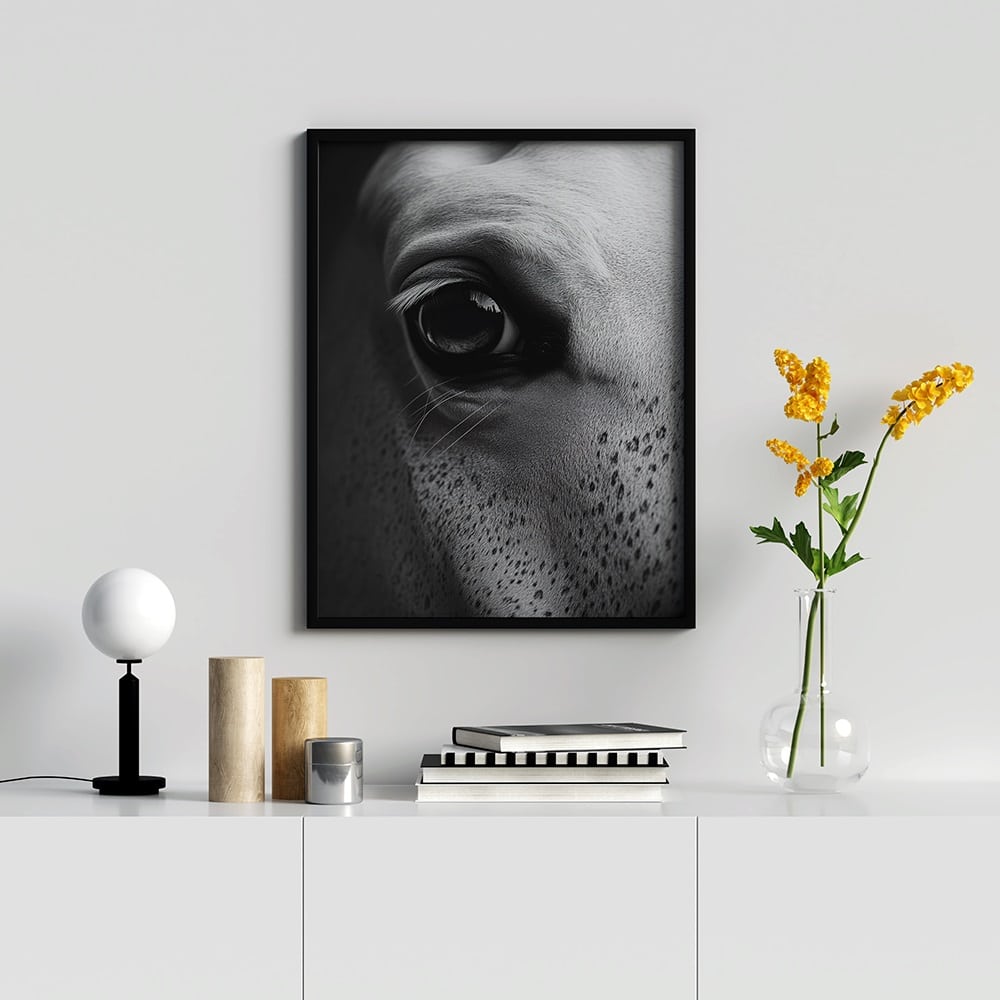 affiche tête cheval blanc poster animalier