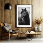 affiche tête de cheval noir tableau