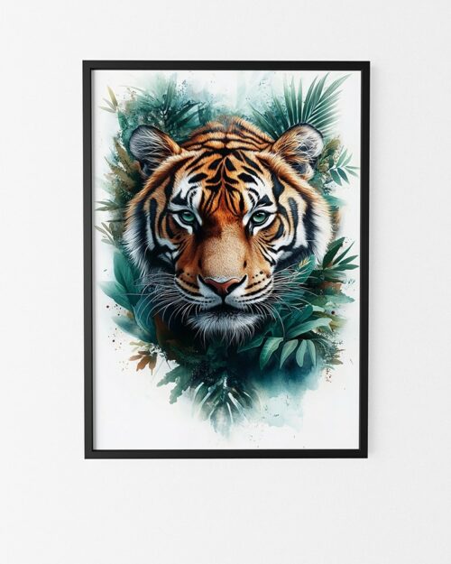 affiche tigre couleurs exotiques