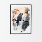 cadre gris du gabon perroquet affiche