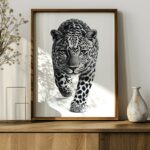 poster leopard noir et blanc affiche murale
