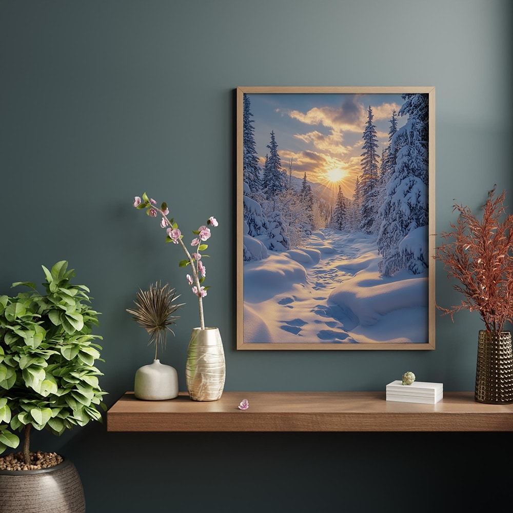 poster neige affiche paysage enneigé nature