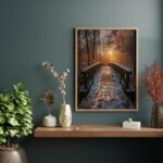 poster pont automne paysage nature