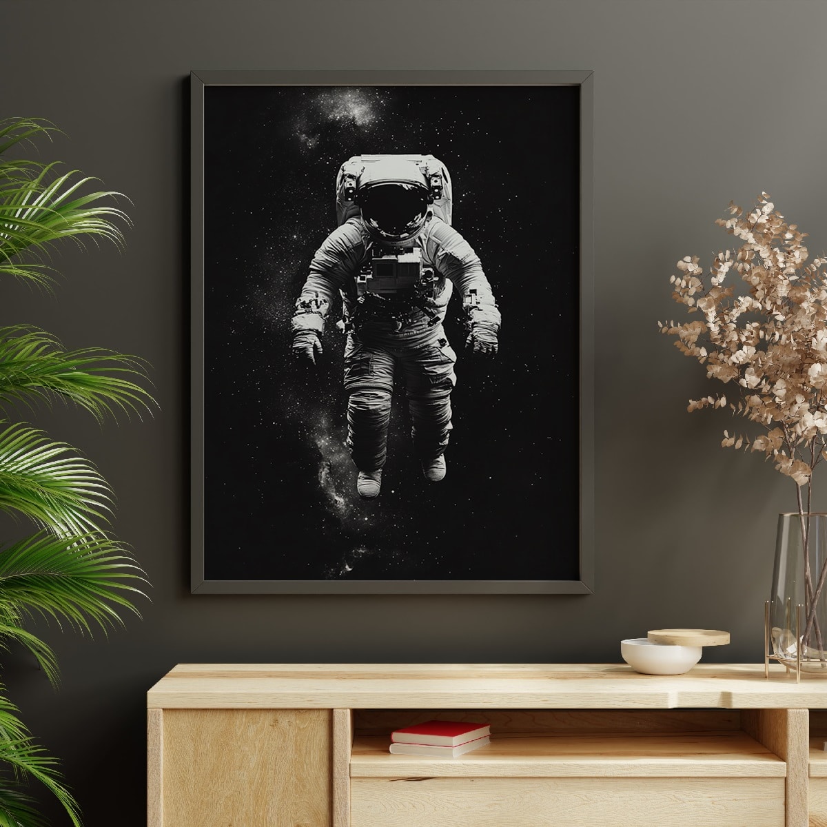 affiche astronaute noir et blanc poster