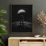affiche astronaute noir et blanc style poster