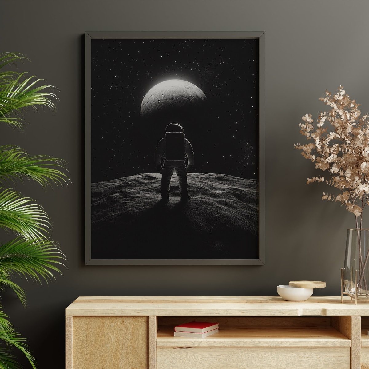 affiche astronaute noir et blanc style poster