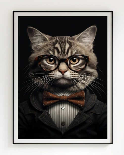 affiche chat costume style chic