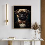 affiche chien bouledogue style chic