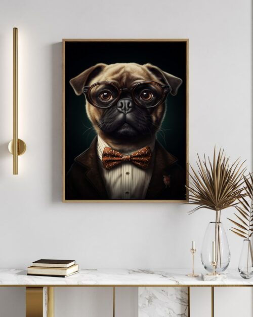 affiche chien bouledogue style chic