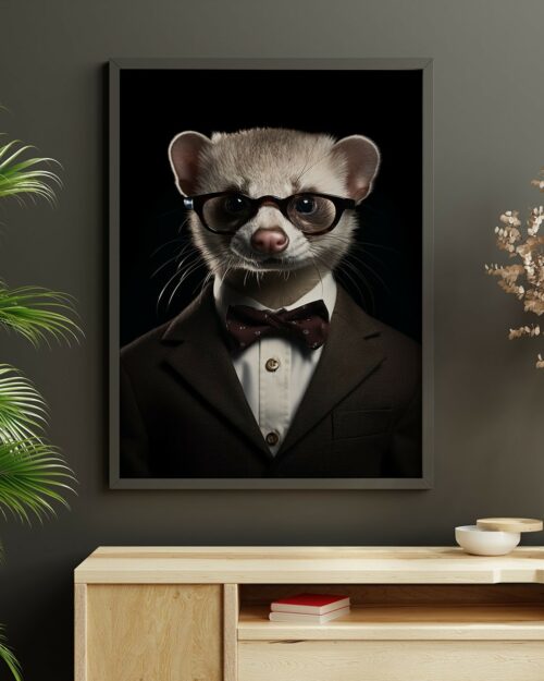 affiche furet costume style élégant chic tableau