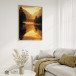 affiche lac paysage poster coucher de soleil