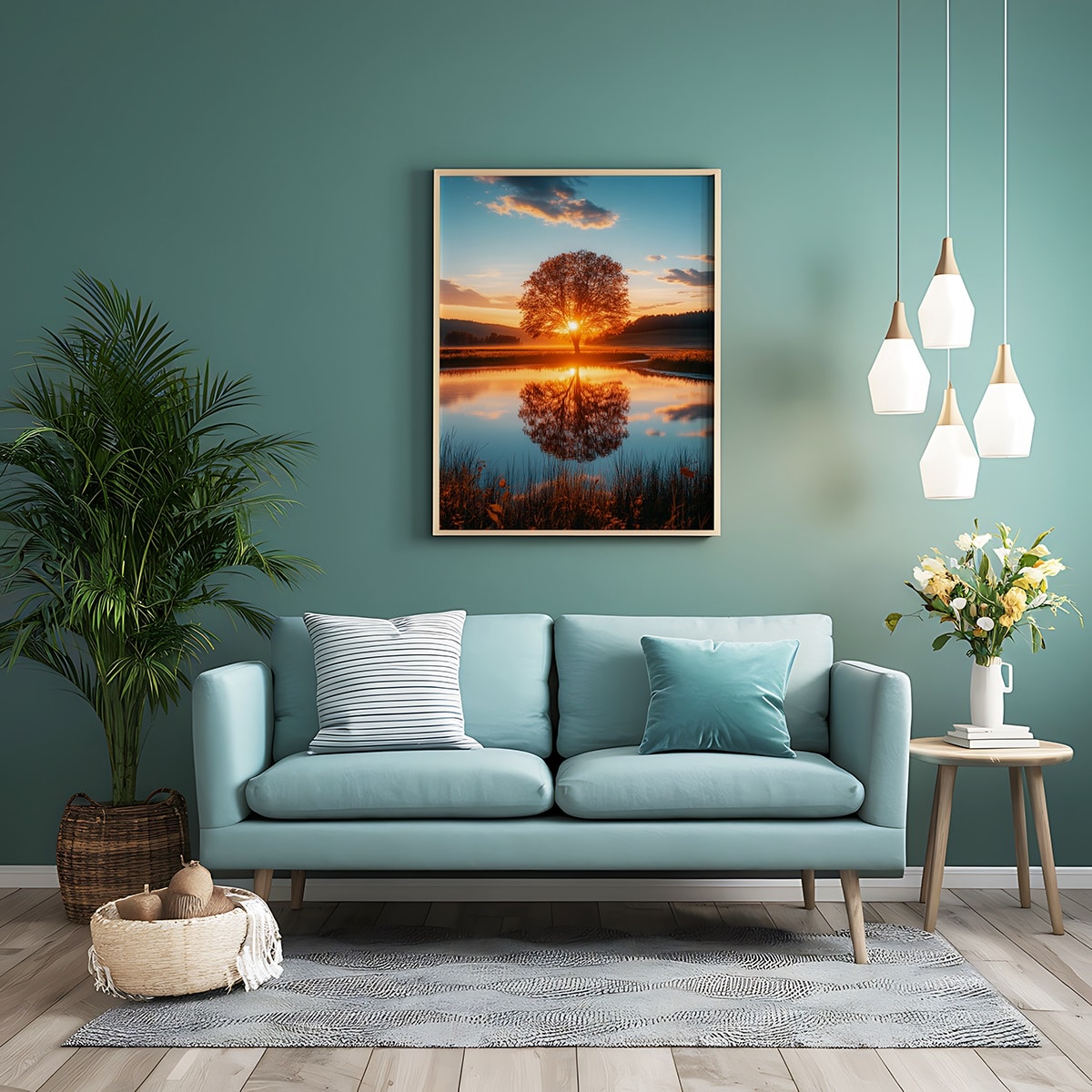 affiche lac poster nature soleil