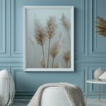 affiche murale fleurs herbes de pampa