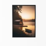 poster barque affiche lac nature