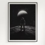 poster deco astonomie style noir et blanc