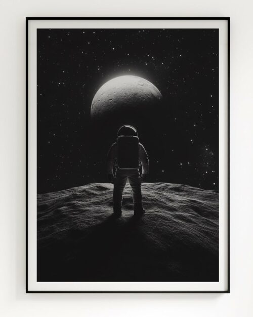 poster deco astonomie style noir et blanc