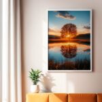 poster nature affiche lac soleil tableau